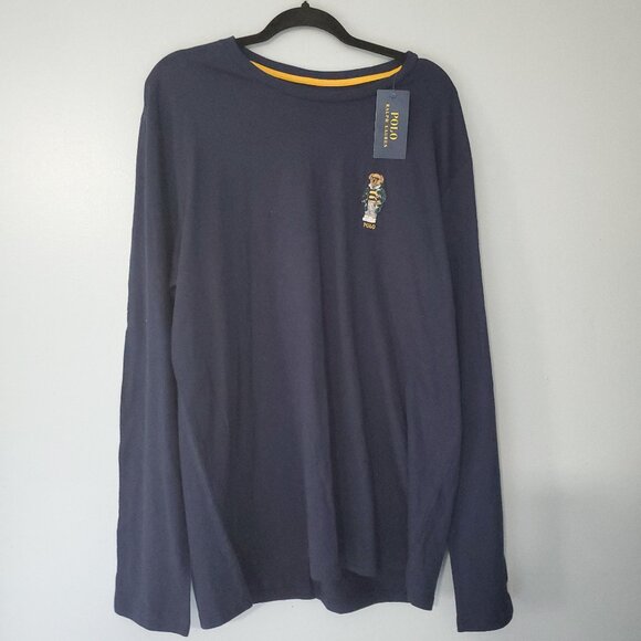 NWT POLO Ralph Lauren Mens Long Sleeve FOOTBALL RUGBY BEAR Shirt- Large - Picture 3 of 10
